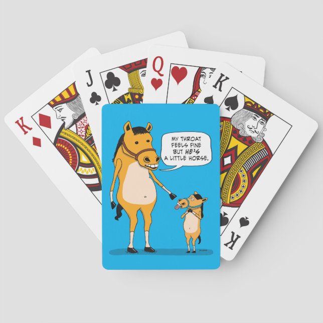 Funny and Cute Big Horse and Little Horse Poker Cards (Back)