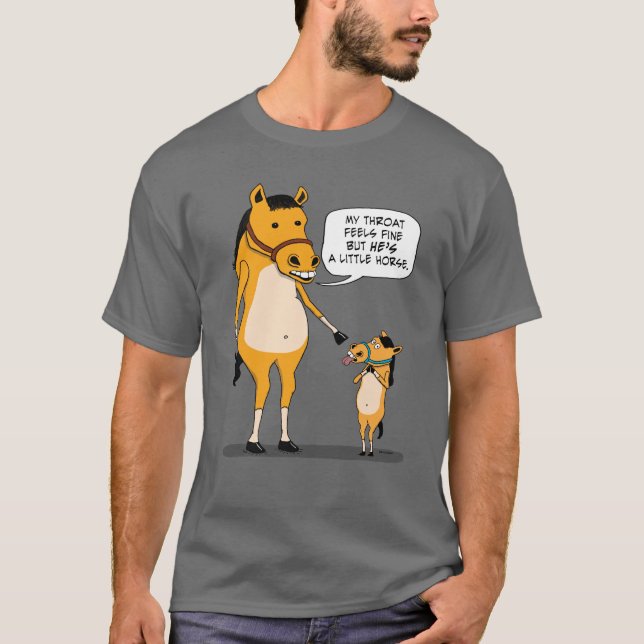 Funny and Cute Big Horse and Little Horse T-Shirt (Front)