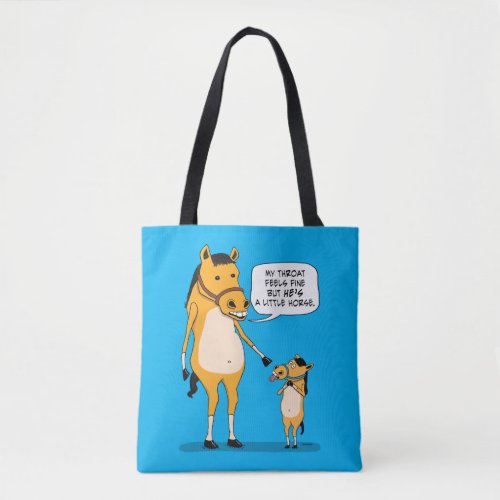 Funny and Cute Big Horse and Little Horse Tote Bag