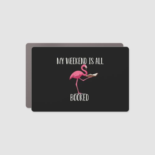 Funny And Cute Book Reading Flamingo Car Magnet