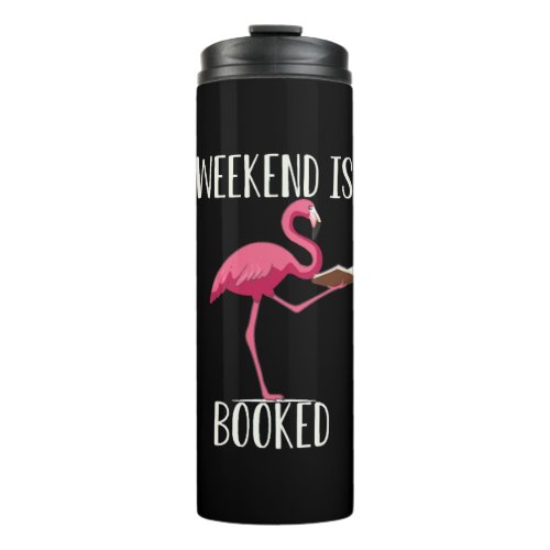 Funny And Cute Book Reading Flamingo Thermal Tumbler