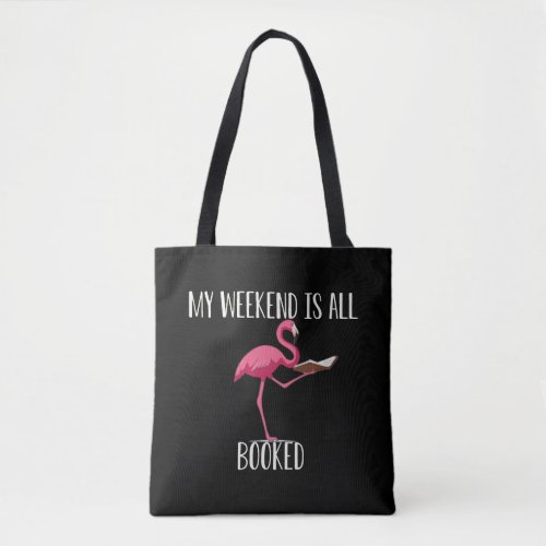 Funny And Cute Book Reading Flamingo Tote Bag