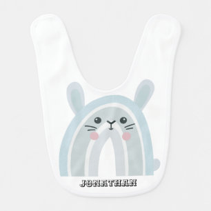 Funny and Cute Bunny Rainbow Baby Bib