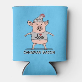 Funny And Cute Canadian Bacon Pig Can Cooler by chuckink at Zazzle