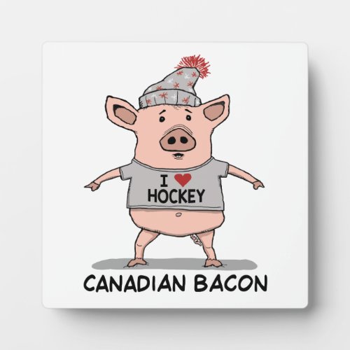Funny and Cute Canadian Bacon Pig Plaque