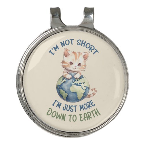 Funny and Cute Cat_ Down To Earth 2 Golf Hat Clip