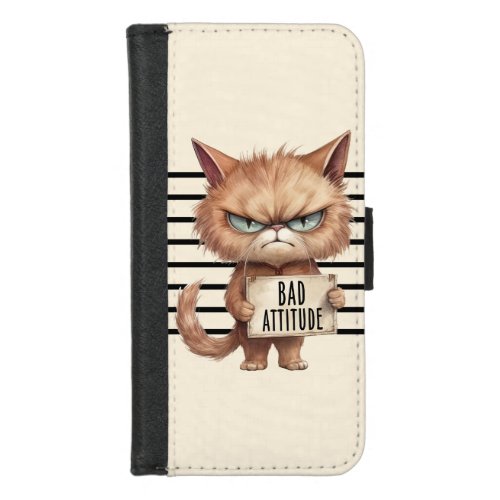 Funny and Cute Cat Mugshot iPhone 87 Wallet Case
