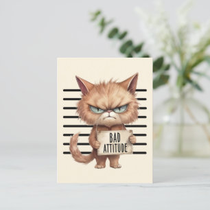 Funny and Cute Cat Mugshot Postcard