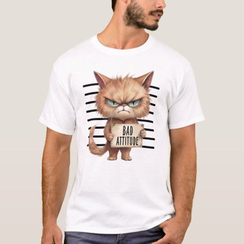 Funny and Cute Cat Mugshot T_Shirt