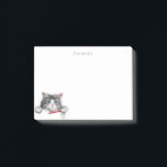 Funny and cute cat with a red pen add your name post-it notes<br><div class="desc">Customizable cute postit note paper with a funny  cat with a red pen photo . Personalize the notes by adding your initials,  name.
Personalized Post-it® notes for cat lovers. Great for school,  home and office. Funny gift idea for crazy cat lady.</div>