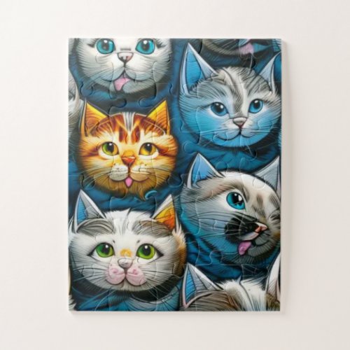 Funny and Cute Cats Sticking Tongue Out Jigsaw Puzzle