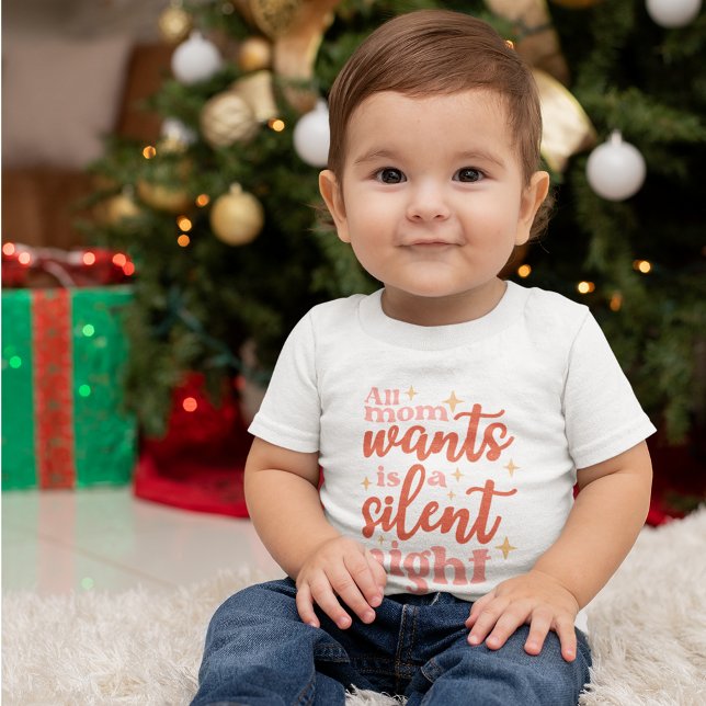 Funny and Cute Christmas Holiday Silent Night Baby Bodysuit (Creator Uploaded)