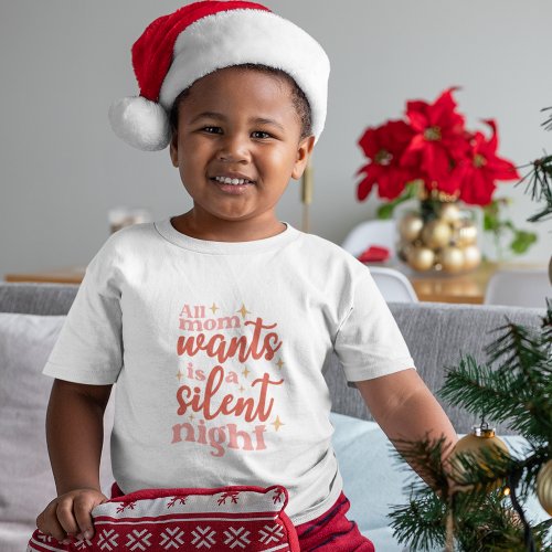 Funny and Cute Christmas Holiday Silent Night Toddler T_shirt