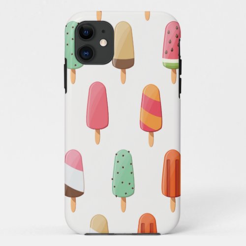 Funny and cute colored ice creams pattern iPhone 11 case