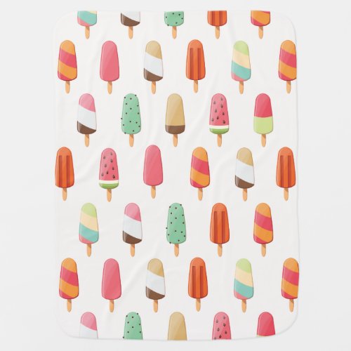 Funny and cute colored ice creams pattern stroller blanket