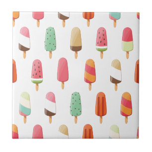 Funny and cute colored ice creams pattern tile