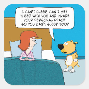 Funny and Cute Dog Wants to Invade Your Space Square Sticker