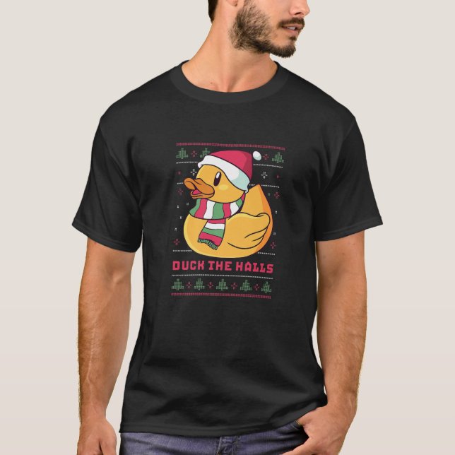Funny And Cute Duck Puns Merry Christmas Duck The T-Shirt (Front)