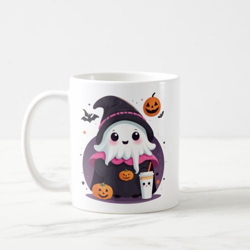 funny and cute ghost halloween chocolate mugs