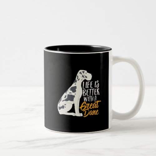 Funny and Cute Great Dane Dog Lover Two_Tone Coffee Mug