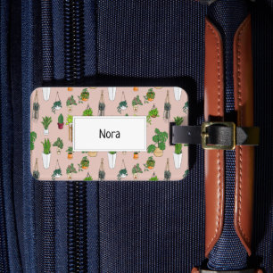 Funny and cute houseplants luggage tag