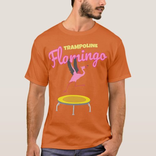 Funny and Cute Kids Birthday Trampoline Flamingo D T_Shirt