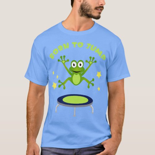 Funny and Cute Kids Birthday Trampoline Frog Desig T_Shirt