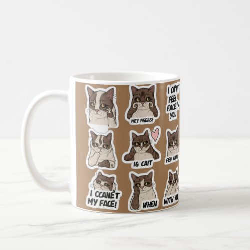 Funny and cute kittens pack with some messages coffee mug