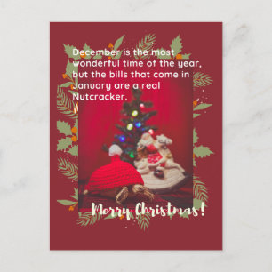Funny and cute Merry Christmas baby Sulcata Turtle Postcard