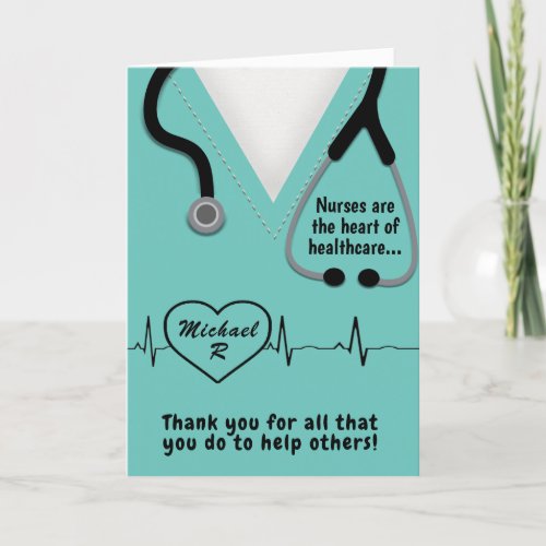 Funny and Cute Nurses are the Heart of Healthcare Thank You Card