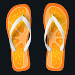 Funny and Cute Orange Slice Summer Fruit Flip Flops<br><div class="desc">This pretty "Funny and Cute Orange Slice Summer Fruit Unique Design" Flip Flop is definitely a cute gift for you or friends in this Summer Season. (You can add text,  monogram or name onto this design by Clicking the Customize it button) 

 More Designs You May Also Like:</div>