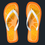 Funny and Cute Orange Slice Summer Fruit Flip Flops<br><div class="desc">This pretty "Funny and Cute Orange Slice Summer Fruit Unique Design" Flip Flop is definitely a cute gift for you or friends in this Summer Season. (You can add text,  monogram or name onto this design by Clicking the Customize it button) 

 More Designs You May Also Like:</div>