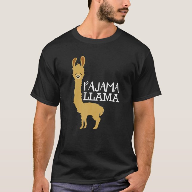 Funny And Cute Pajama Llama Bed Time Pyjama Gift T-Shirt (Front)