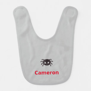 Funny and Cute Personalized Spider with Name Baby Bib
