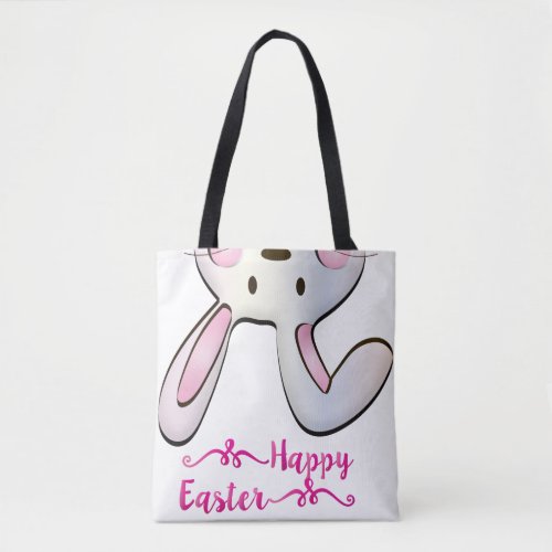 Funny And Cute Pink Easter Rabbit Bunny Tote Bag