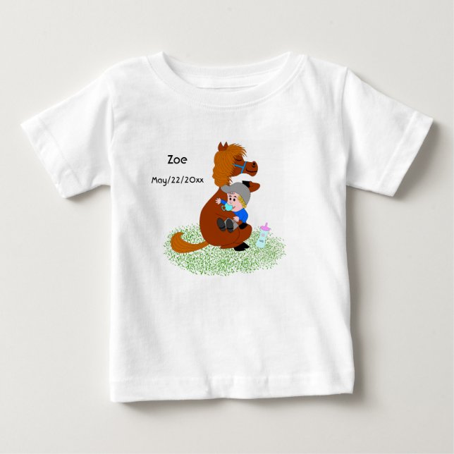 Funny and cute pony with baby - cute   T-Shirt (Front)