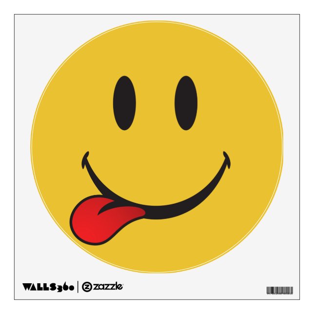 Funny and Cute Sticking out tongue Emoji Wall Sticker (Front)
