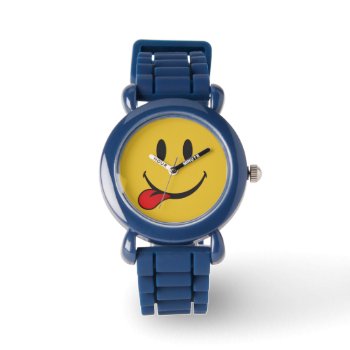 Funny And Cute Sticking Out Tongue Emoji Watch by emoji_pillows at Zazzle