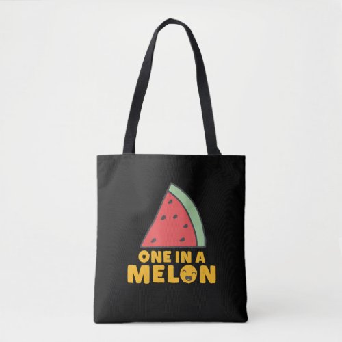 Funny and Cute Watermelon Fruit Pun One In A Melon Tote Bag