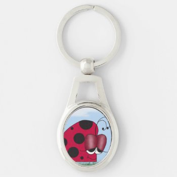 Funny And Euphoric Ladybug Keychain by OneArtsyMomma at Zazzle