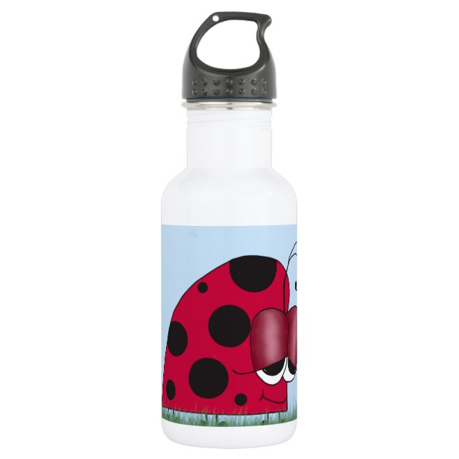 Funny and Euphoric Ladybug Stainless Steel Water Bottle (Front)
