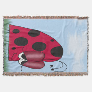 Funny and Euphoric Ladybug Throw Blanket