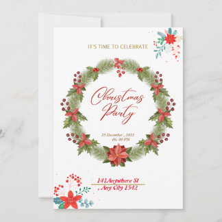 Funny and Happy Christmas New Year 2022 Party. Invitation