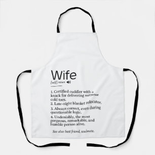 Funny and Heartfelt Wife Definition  Apron