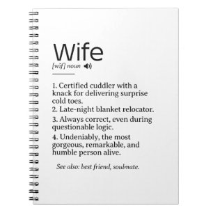 Funny and Heartfelt Wife Definition  Notebook