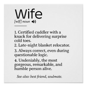Funny and Heartfelt Wife Definition  Poster
