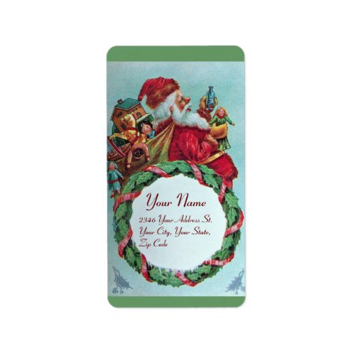 FUNNY AND HUMOROUS SANTA CLAUS VINTAGE CROWN LABEL