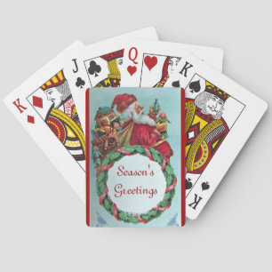 FUNNY AND HUMOROUS SANTA CLAUS VINTAGE CROWN POKER CARDS