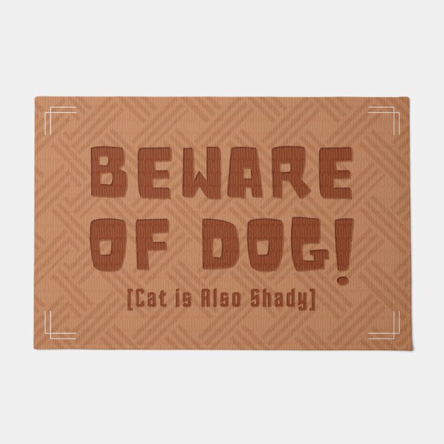 Funny and Humorous Welcome Mats | Beware of Dog (Front)