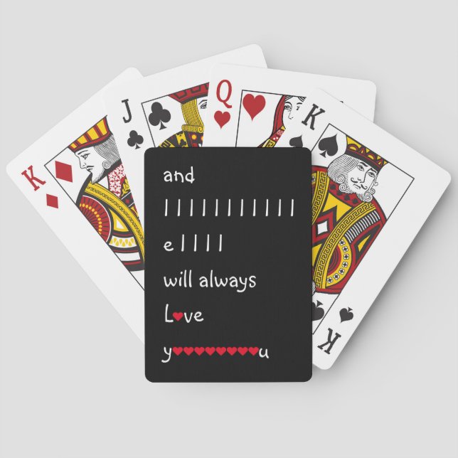 Funny And I Will Always Love You Red Hearts Couple Poker Cards (Back)